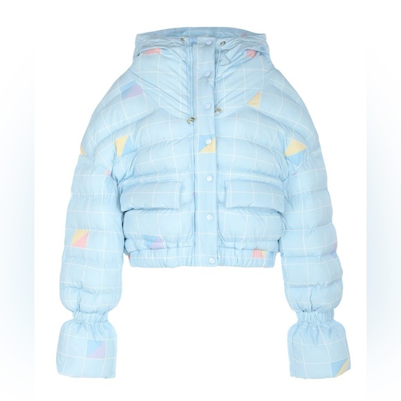 Selkie The Slopes Hooded Puffer Jacket Retro Plaid Blue 5X NWT - Picture 14 of 14